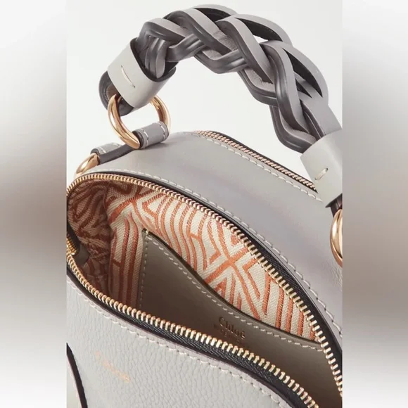 CHLOE Mini Daria Leather Chain Crossbody Shoulder Bag Stromy Gray NWT - Picture 9 of 16